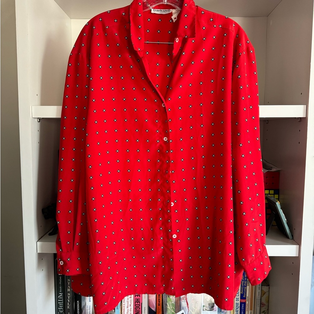 Cacharel Paris Vintage Red Long Blouse